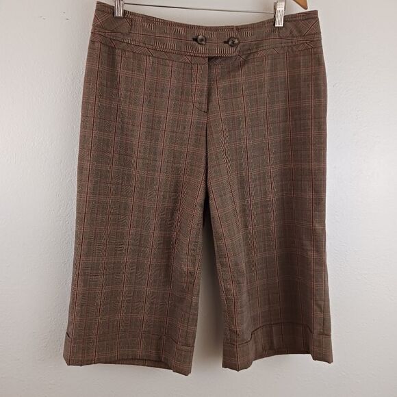 Lane Bryant plaid brown capri pants size 16 - Picture 1 of 6